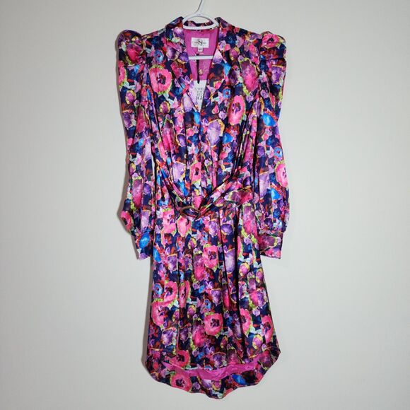 NWT SJ Sassy Jones Womens Essie Luxe Buckle Dress Size XS Multicolor Colorful - Picture 1 of 12